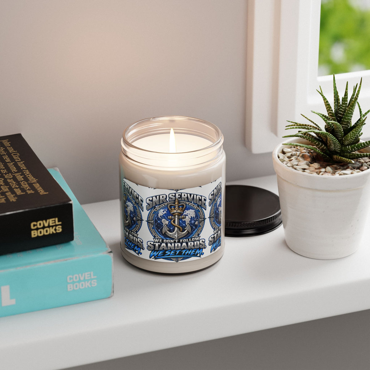 Navy Anchor Soy Candle - "We Don't Follow Standards" 9oz Scented Jar