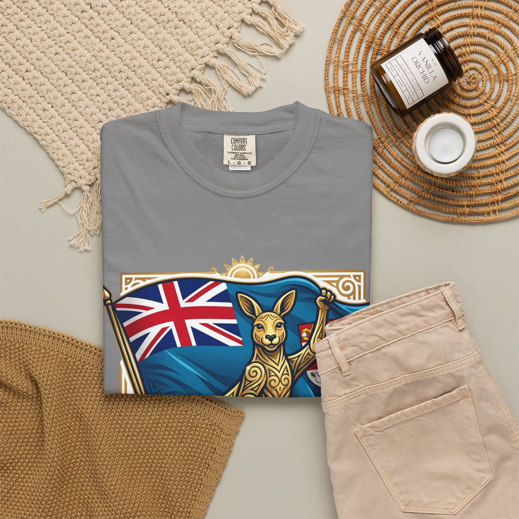 Fiji Day T-Shirt – 'Happy Fiji Day From Down Under' Kangaroo & Fiji Flag Tee