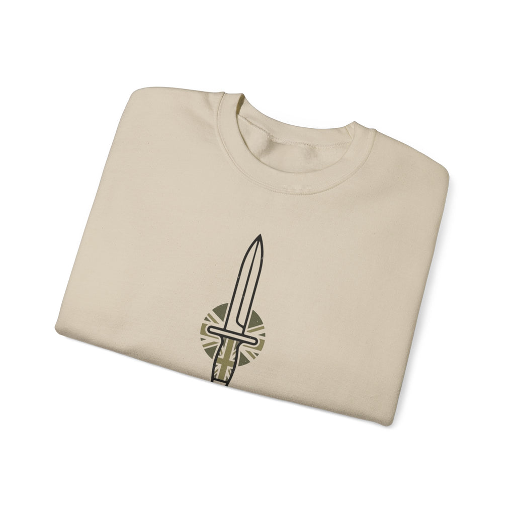 British Infantry Regiment Crewneck Sweatshirt — Sword Emblem Military Pullover