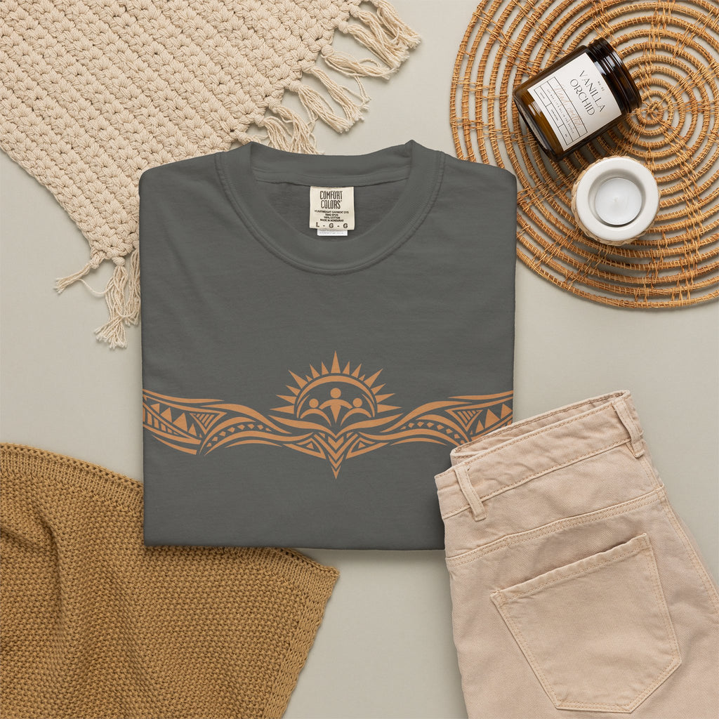 Tribal Sunset T‑Shirt — "Your Tribe" Inspirational Back Graphic