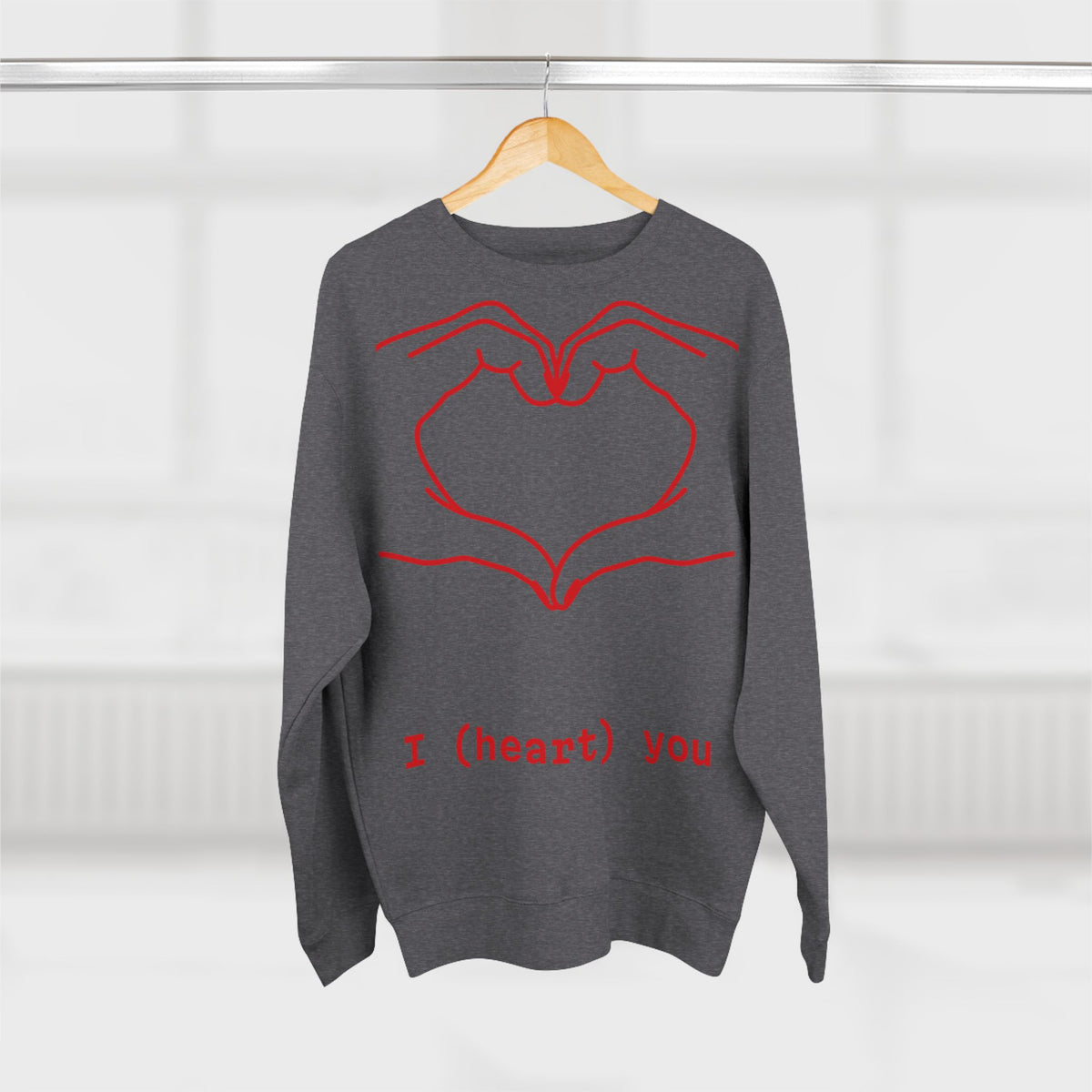 Heart Hands Crewneck Sweatshirt — I (heart) you Valentine Pullover