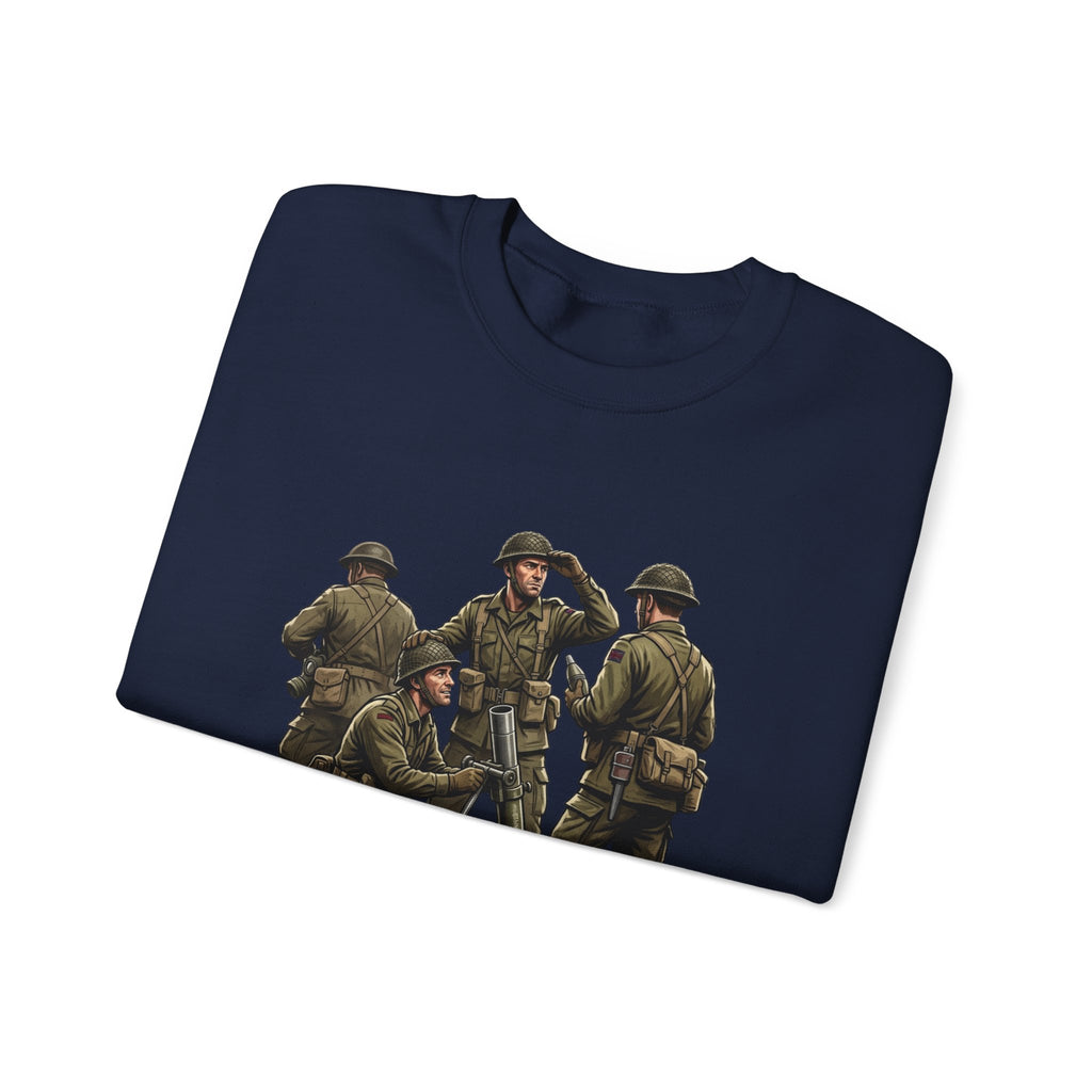Mortars Crewneck Sweatshirt — Military Soldiers Vintage Graphic