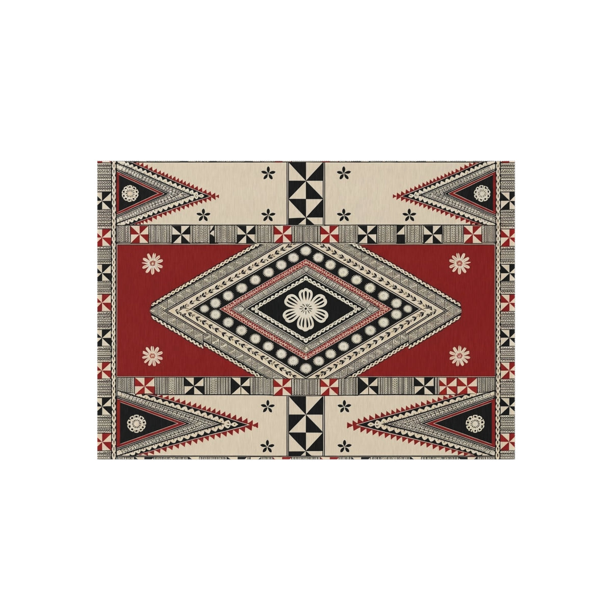 Southwestern Diamond Outdoor Rug — Durable Patio/Deck Accent Mat