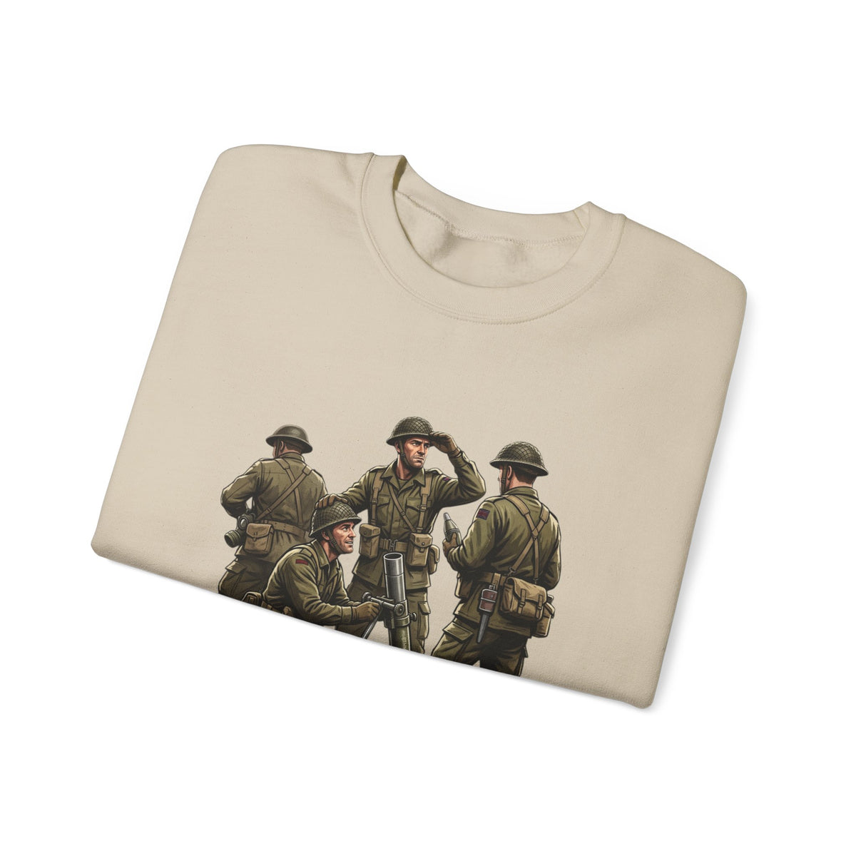 Mortars Crewneck Sweatshirt — Military Soldiers Vintage Graphic