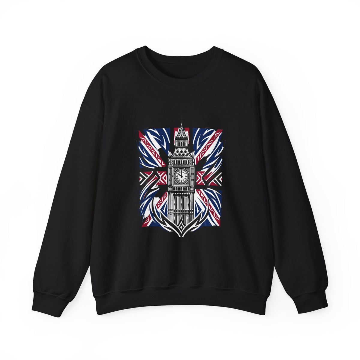 Big Ben Union Jack Sweatshirt - London Skyline British Flag Crewneck