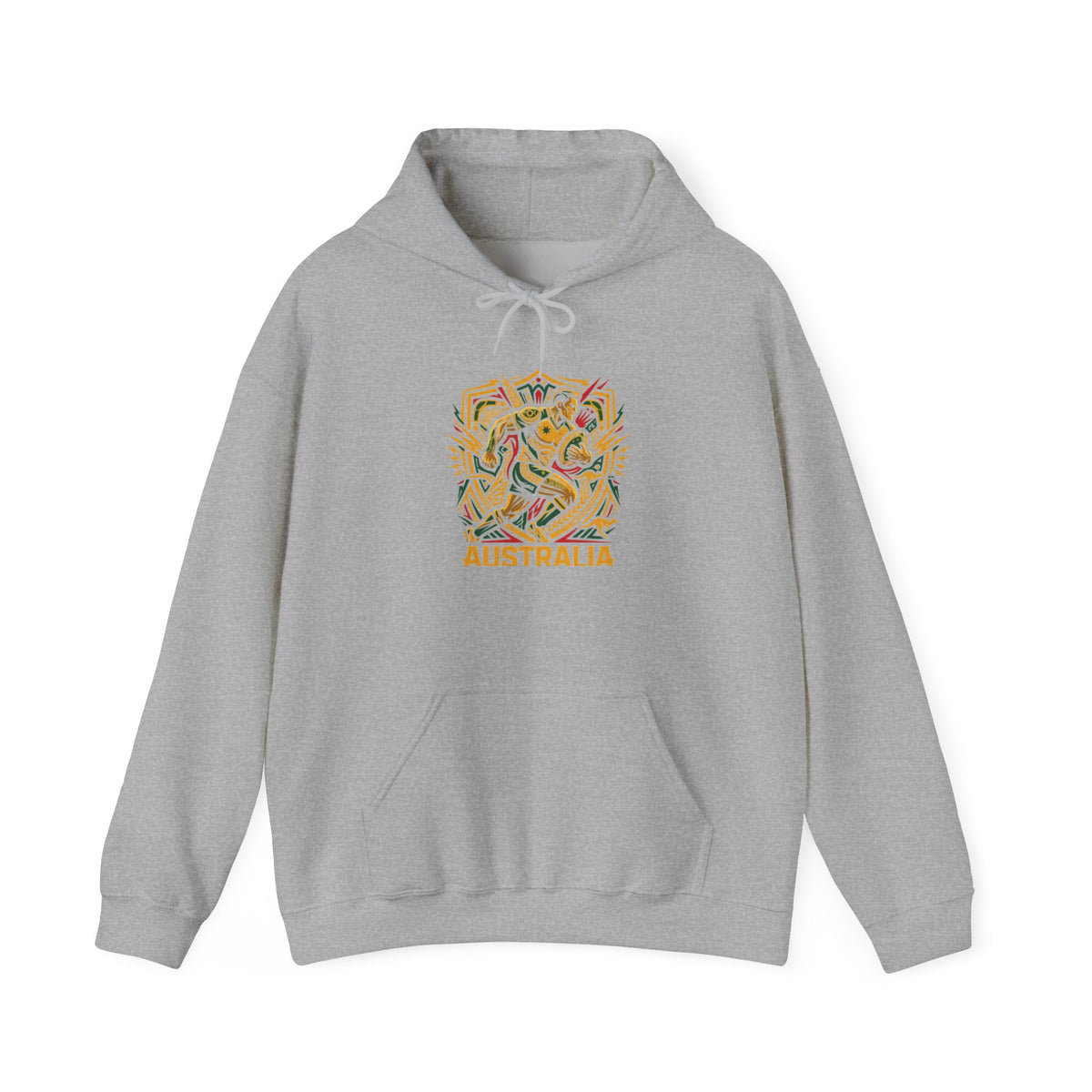 Abstract Tropical Pattern Hoodie — Colorful Palm & Leaf Graphic Sweatshirt