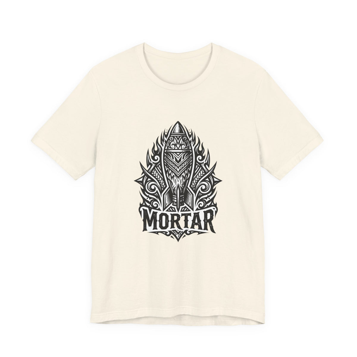 Mortar Tribal Rocket T-Shirt — Bold Black Graphic Tee
