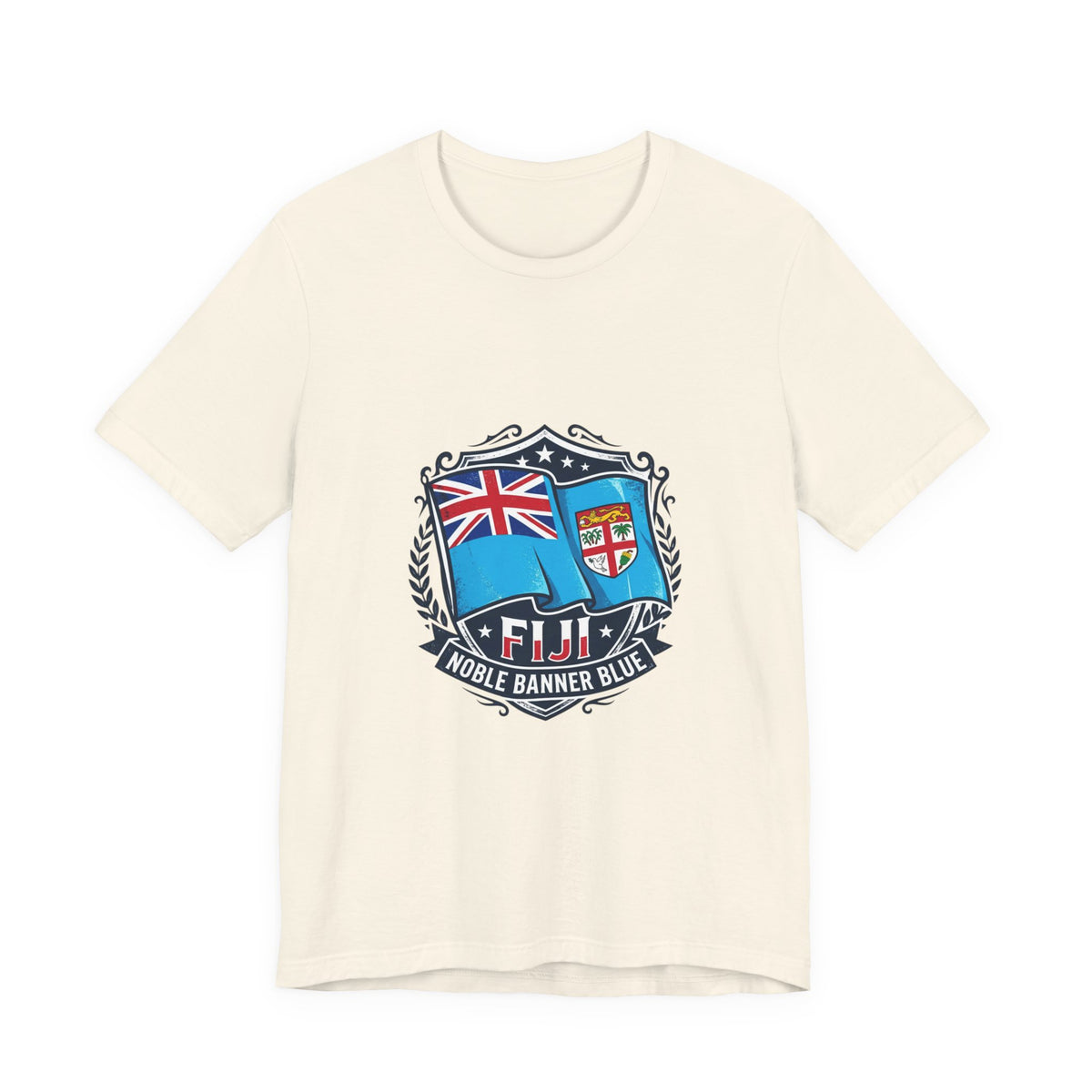 Fiji Noble Banner Blue T‑Shirt — Fiji Flag Crest Tee