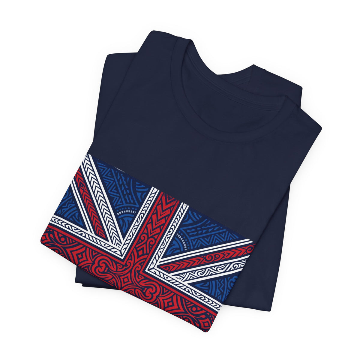 British Union Jack Tee — Tribal Pattern UK Flag T‑Shirt