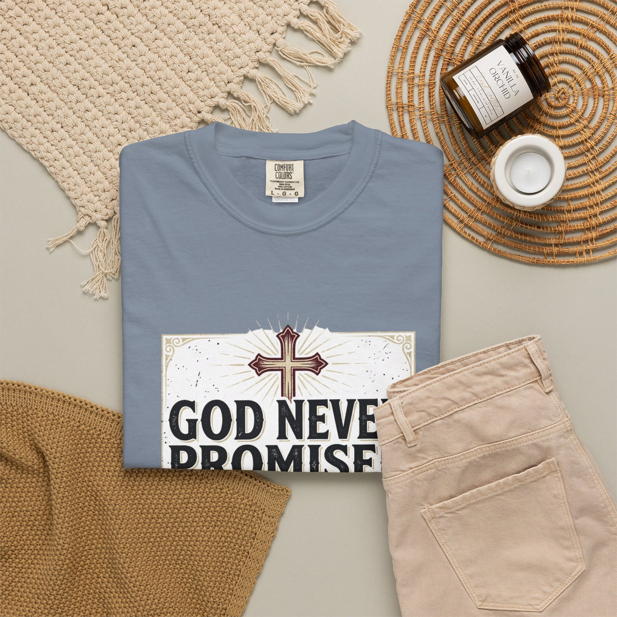 Christian Victory T-Shirt — "God Never Promised Victory Without a Fight" Inspirational Tee