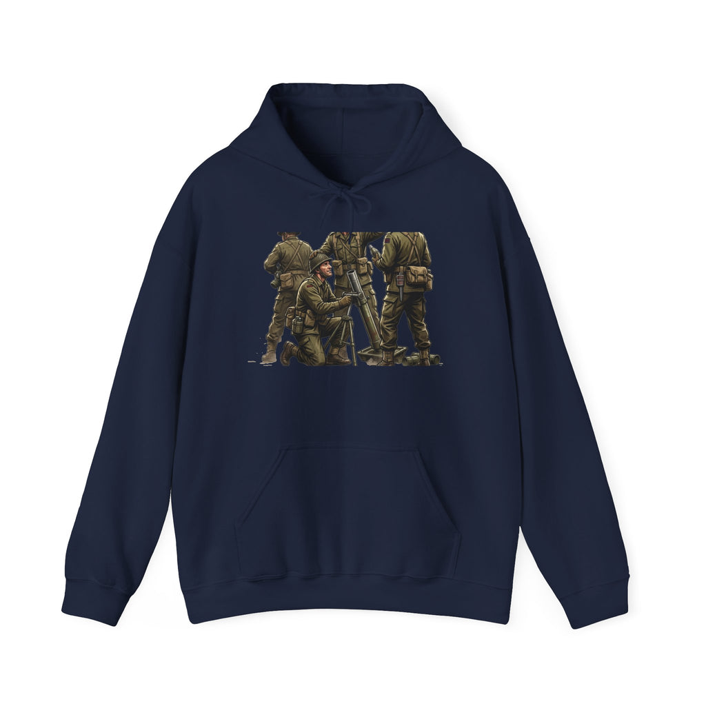 Soldier Squad Graphic Hoodie — Military Tribute Crew Hooded Sweatshirt