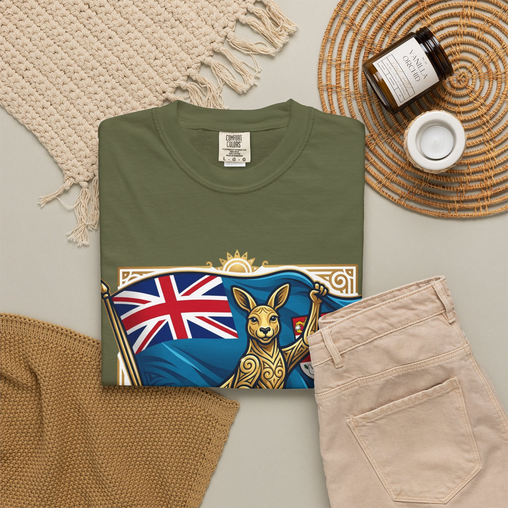 Fiji Day T-Shirt – 'Happy Fiji Day From Down Under' Kangaroo & Fiji Flag Tee