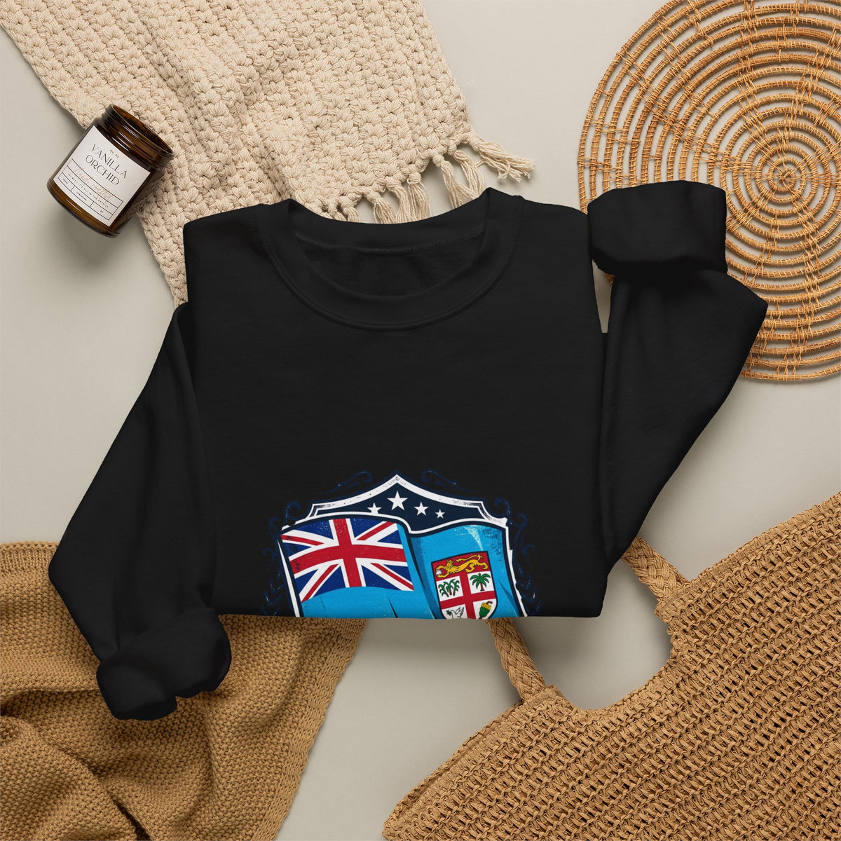 Fiji Crest Crewneck Sweatshirt – 'Noble Banner Blue' Heritage Pullover