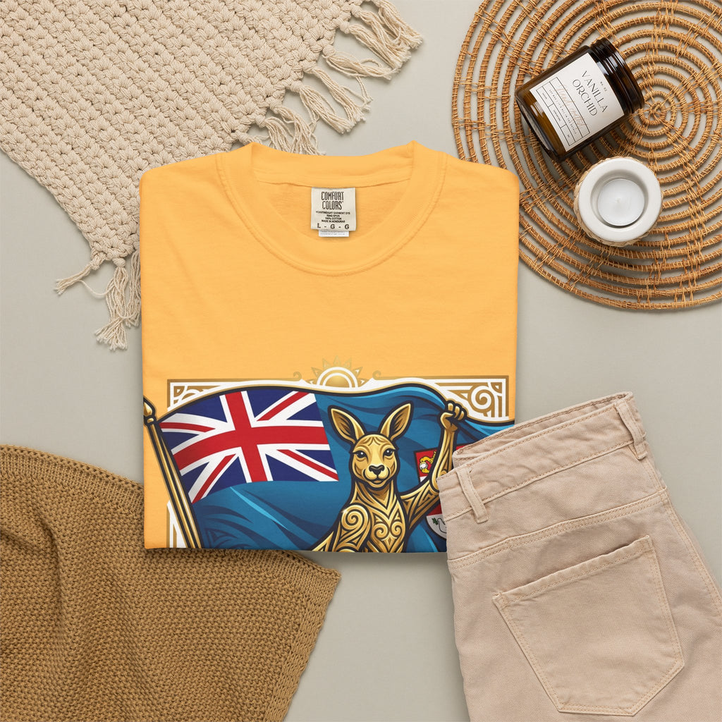 Fiji Day T-Shirt – 'Happy Fiji Day From Down Under' Kangaroo & Fiji Flag Tee