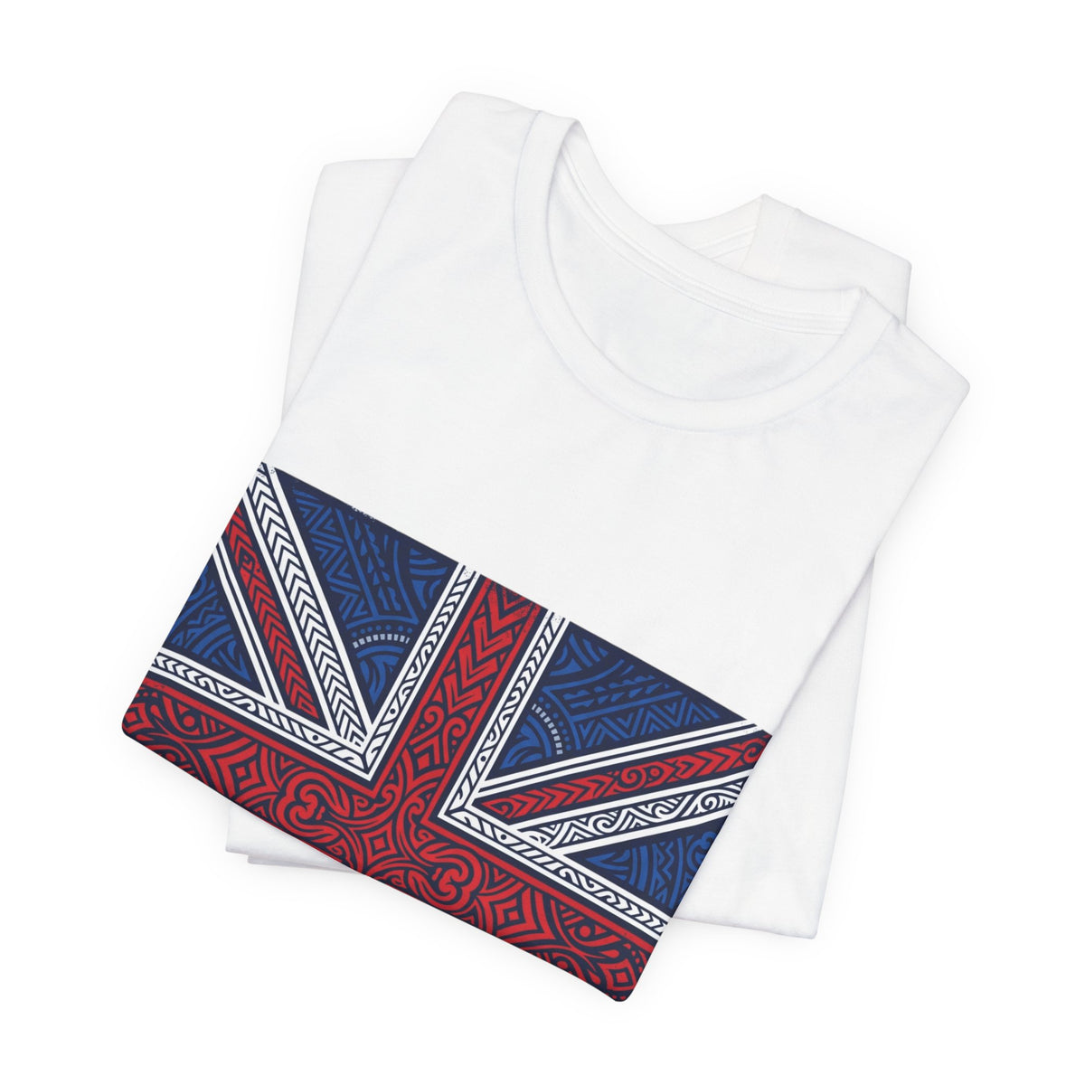 British Union Jack Tee — Tribal Pattern UK Flag T‑Shirt