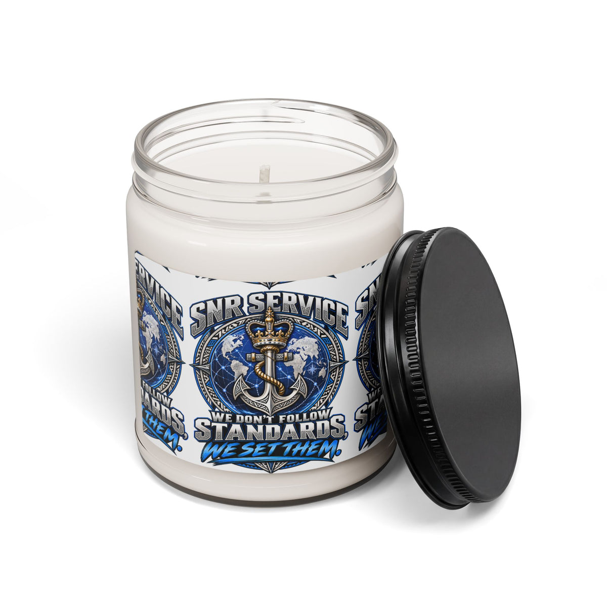 Navy Anchor Soy Candle - "We Don't Follow Standards" 9oz Scented Jar