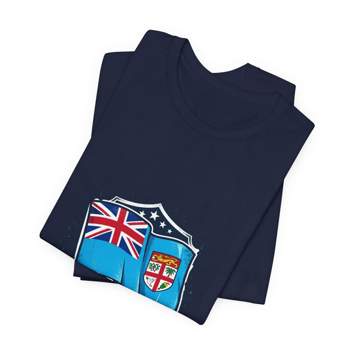 Fiji Noble Banner Blue T‑Shirt — Fiji Flag Crest Tee