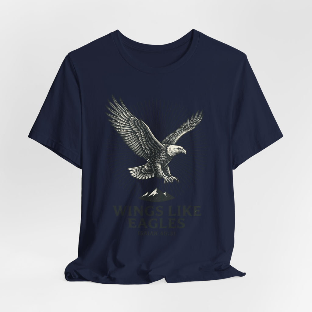 Wings Like Eagles T-Shirt | Christian Isaiah 40:31 Eagle Faith Tee