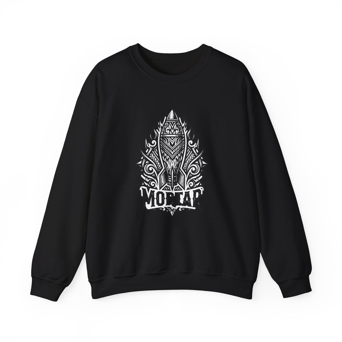 Crewneck Sweatshirt — Mortar Tribal Shield Graphic
