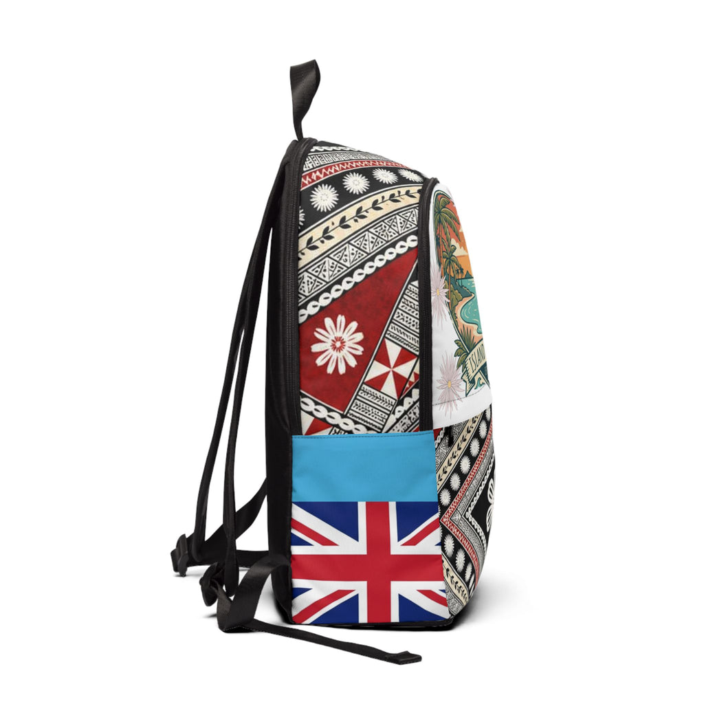 Island Paradise Backpack — Tropical Surf Sail Travel Bag with Union Jack Pocket