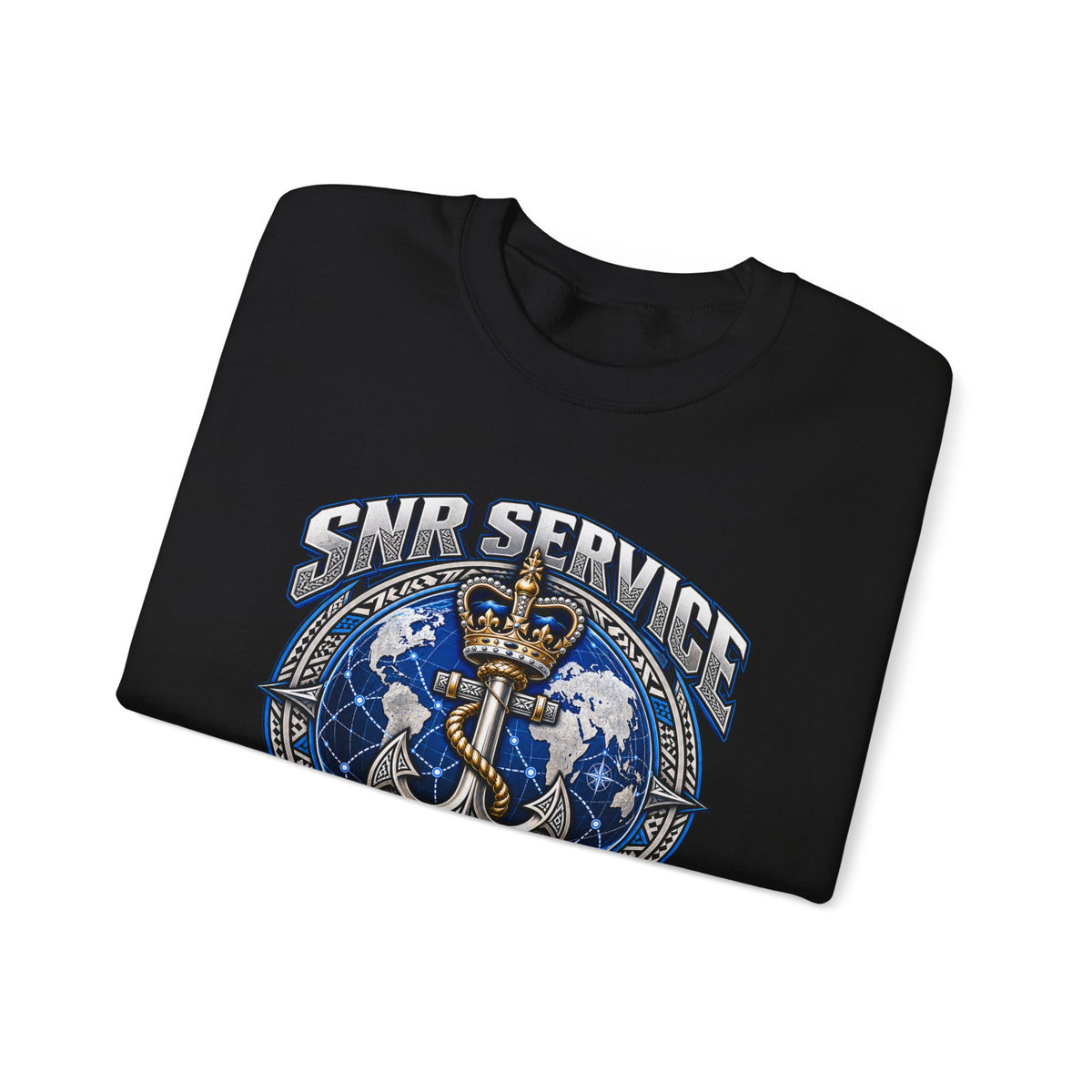 Crewneck Sweatshirt - SNR Service 'We Don't Follow Standards, We Set Them' Nautical Anchor Graphic