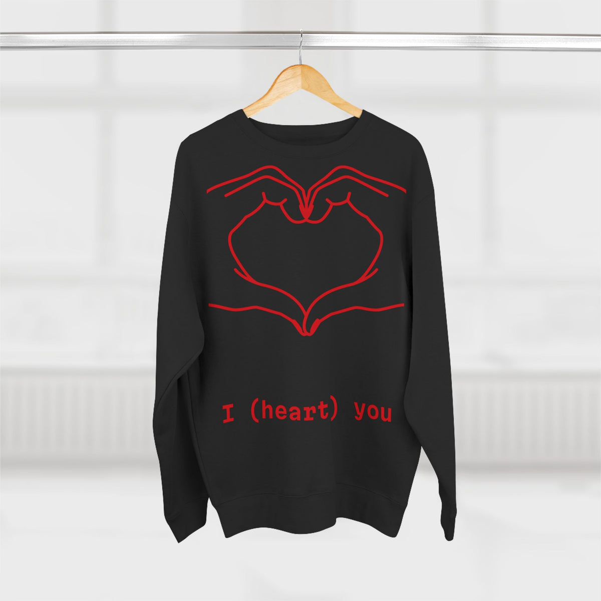 Heart Hands Crewneck Sweatshirt — I (heart) you Valentine Pullover