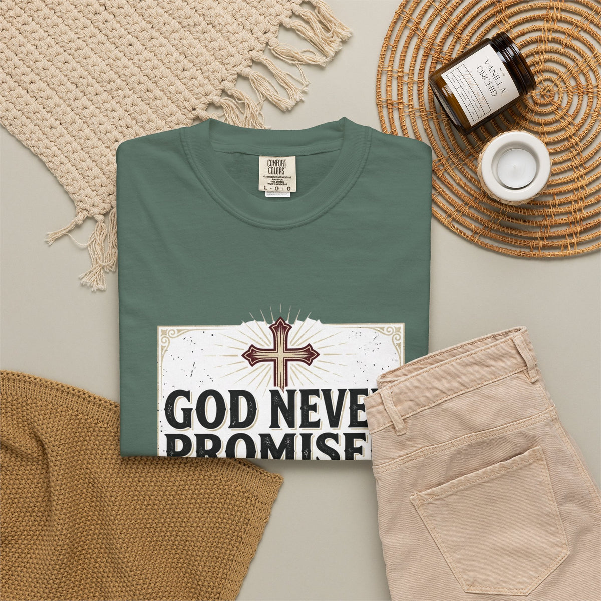 Christian Victory T-Shirt — "God Never Promised Victory Without a Fight" Inspirational Tee
