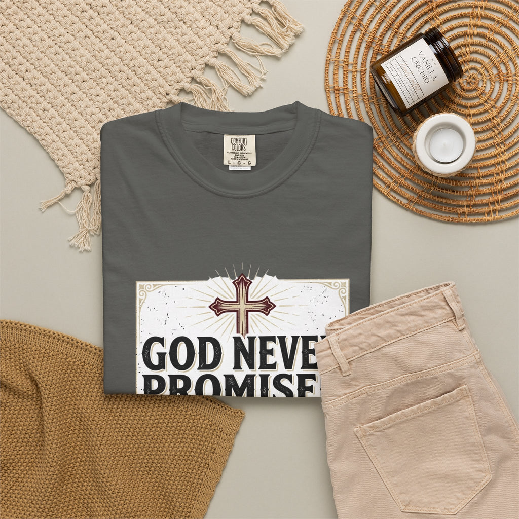 Christian Victory T-Shirt — "God Never Promised Victory Without a Fight" Inspirational Tee