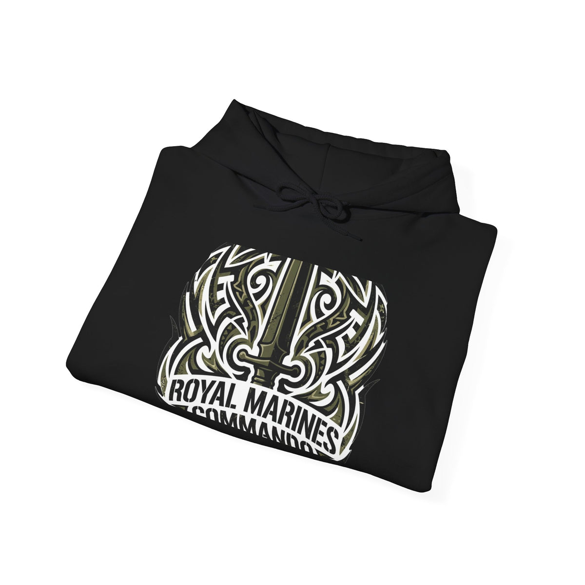 Royal Marines Commandos Tribal Hoodie — Military Graphic Hooded Sweatshirt