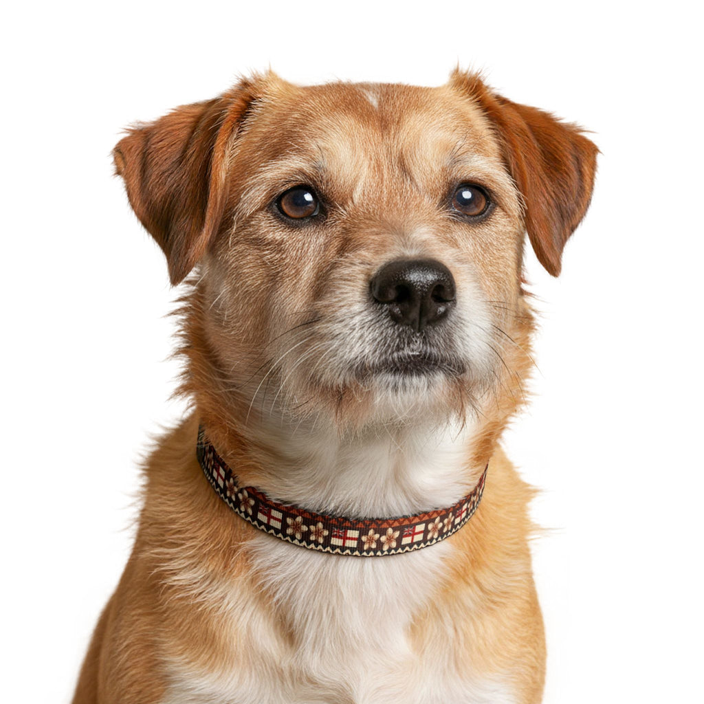Clip-on Pet Collar — Cozy Nordic Fair Isle Pattern for Dogs & Cats