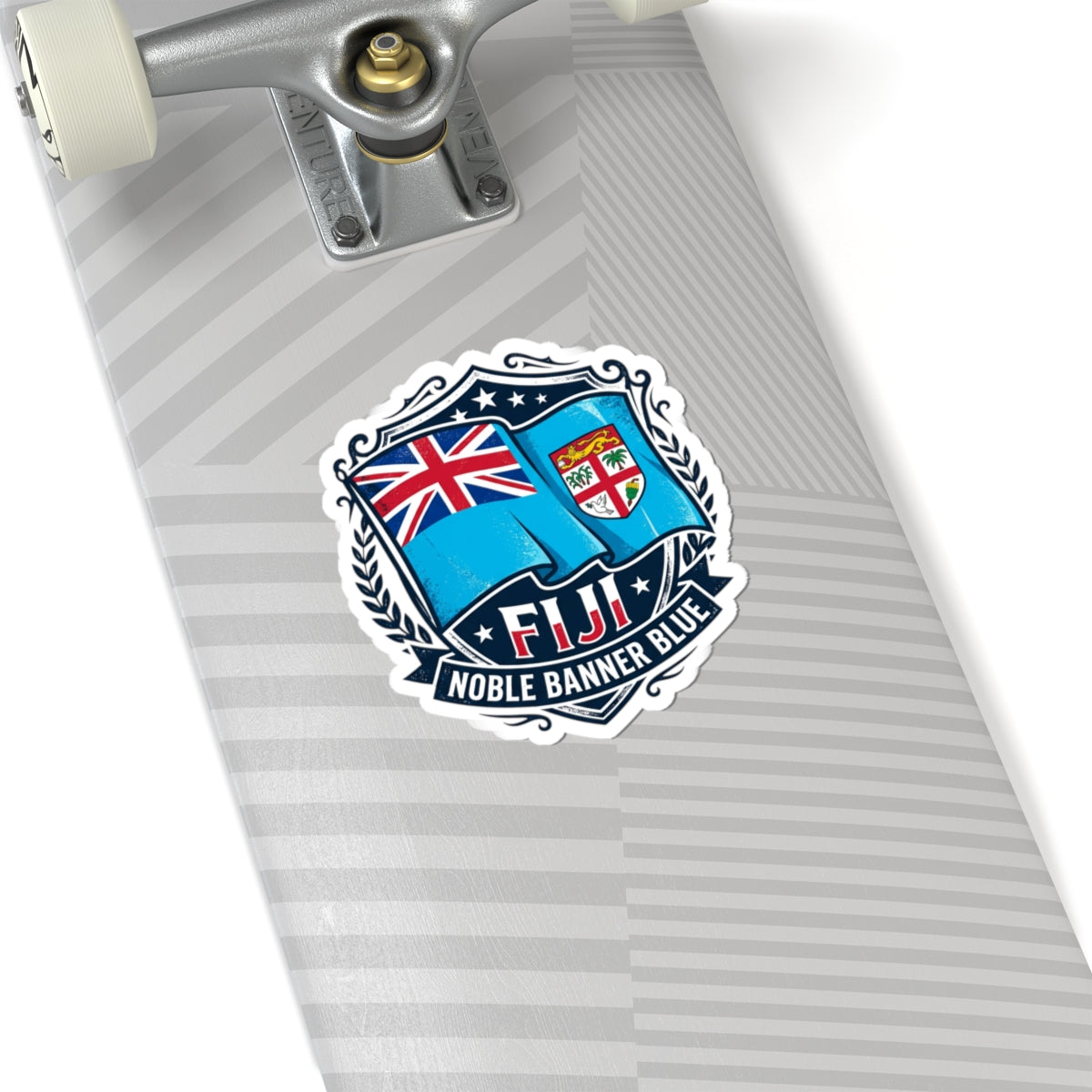 Fiji Flag Crest Sticker — "Noble Banner Blue" Kiss-Cut Vinyl