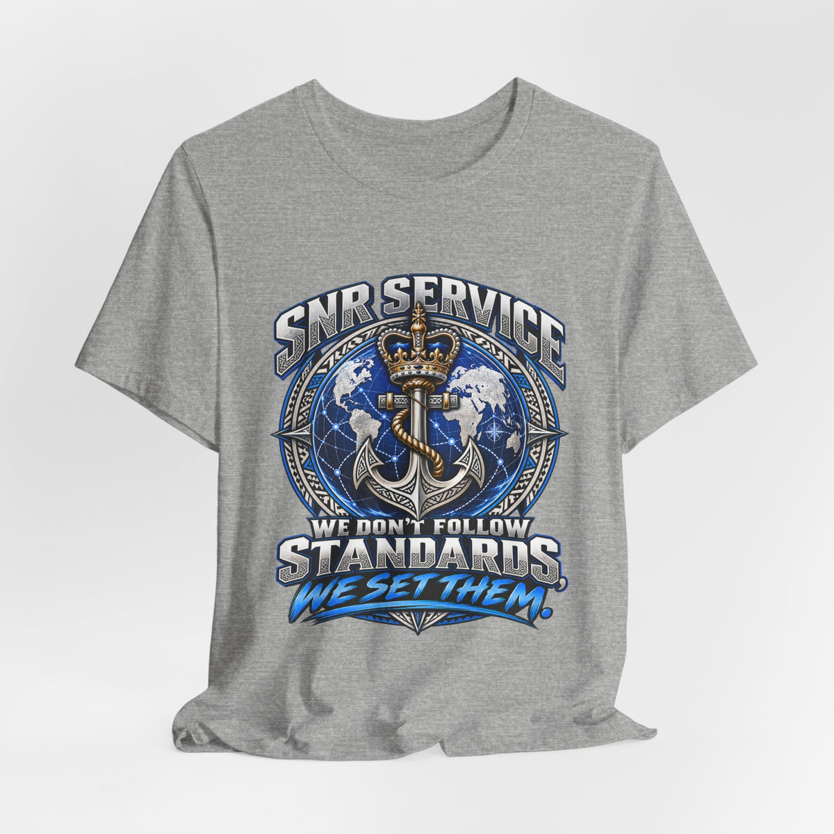 SNB Service Anchor Graphic Tee — "We Don't Follow Standards, We Set Them"