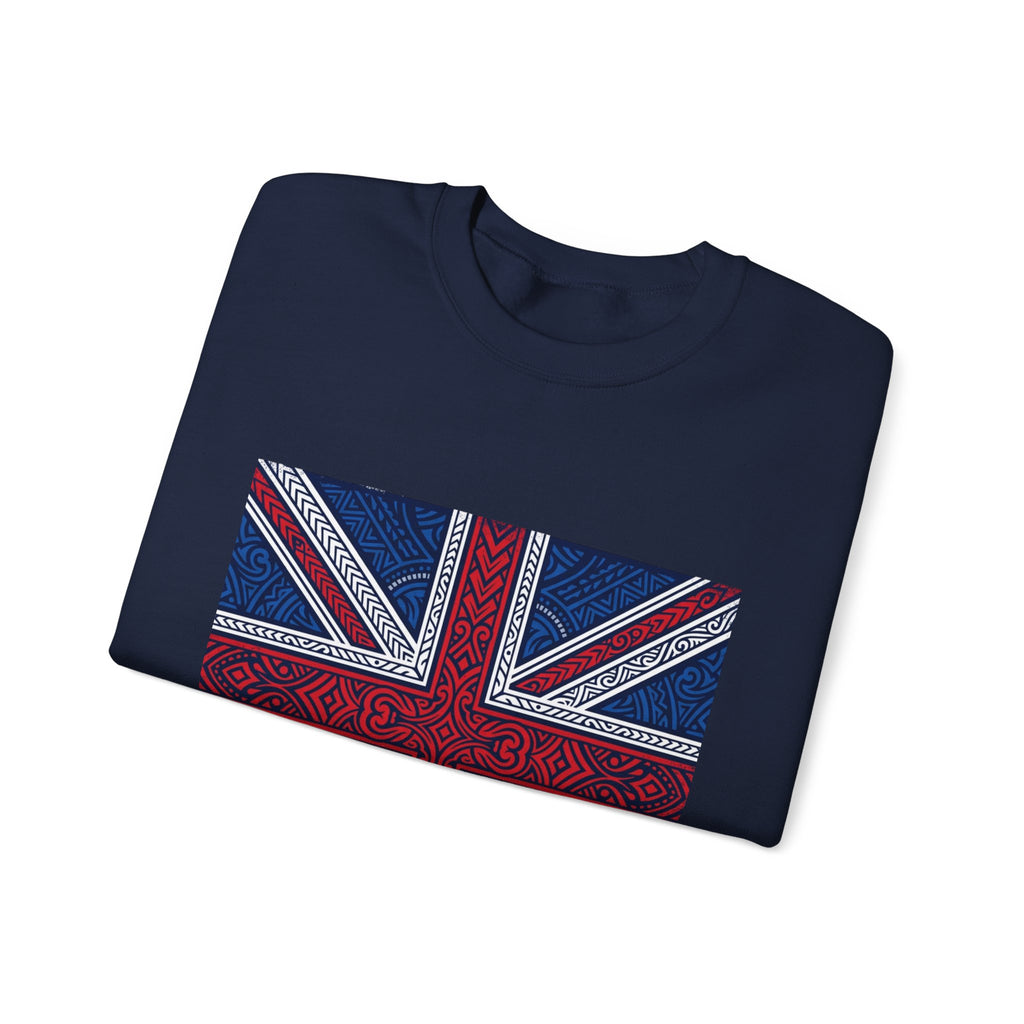 Union Jack Bandana Flag Sweatshirt — British Paisley Print Crewneck