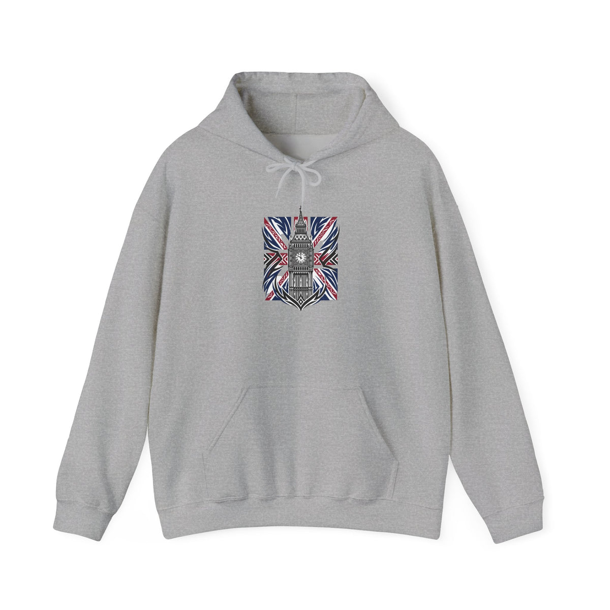 Big Ben Union Jack Hoodie – British Landmark Graphic Sweatshirt