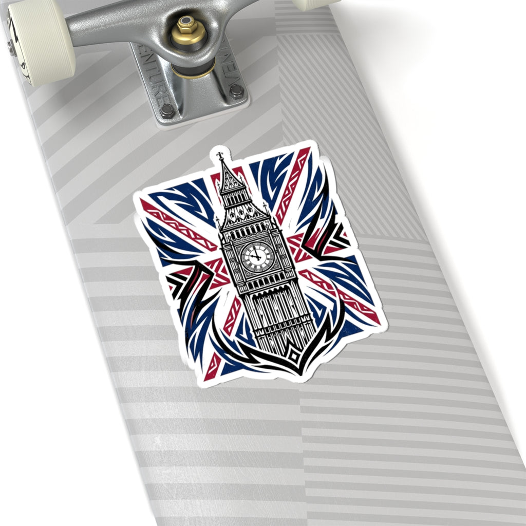 Big Ben Union Jack Sticker — London Landmark Kiss-Cut Sticker