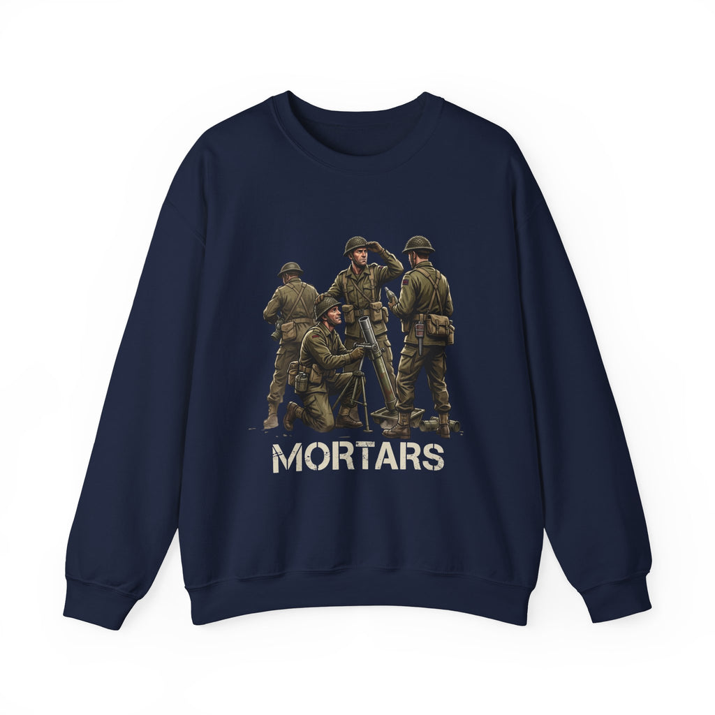 Mortars Crewneck Sweatshirt — Military Soldiers Vintage Graphic