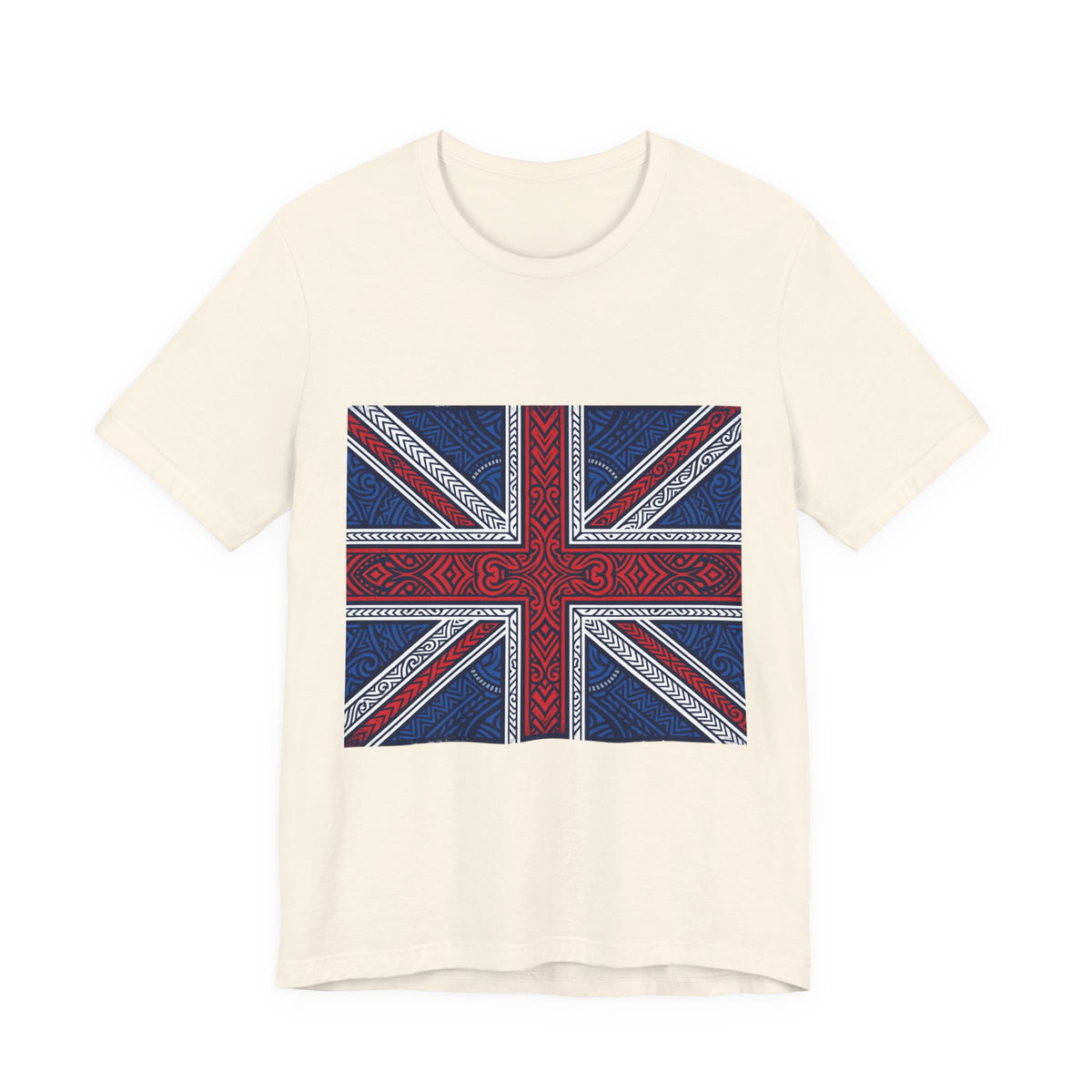 British Union Jack Tee — Tribal Pattern UK Flag T‑Shirt