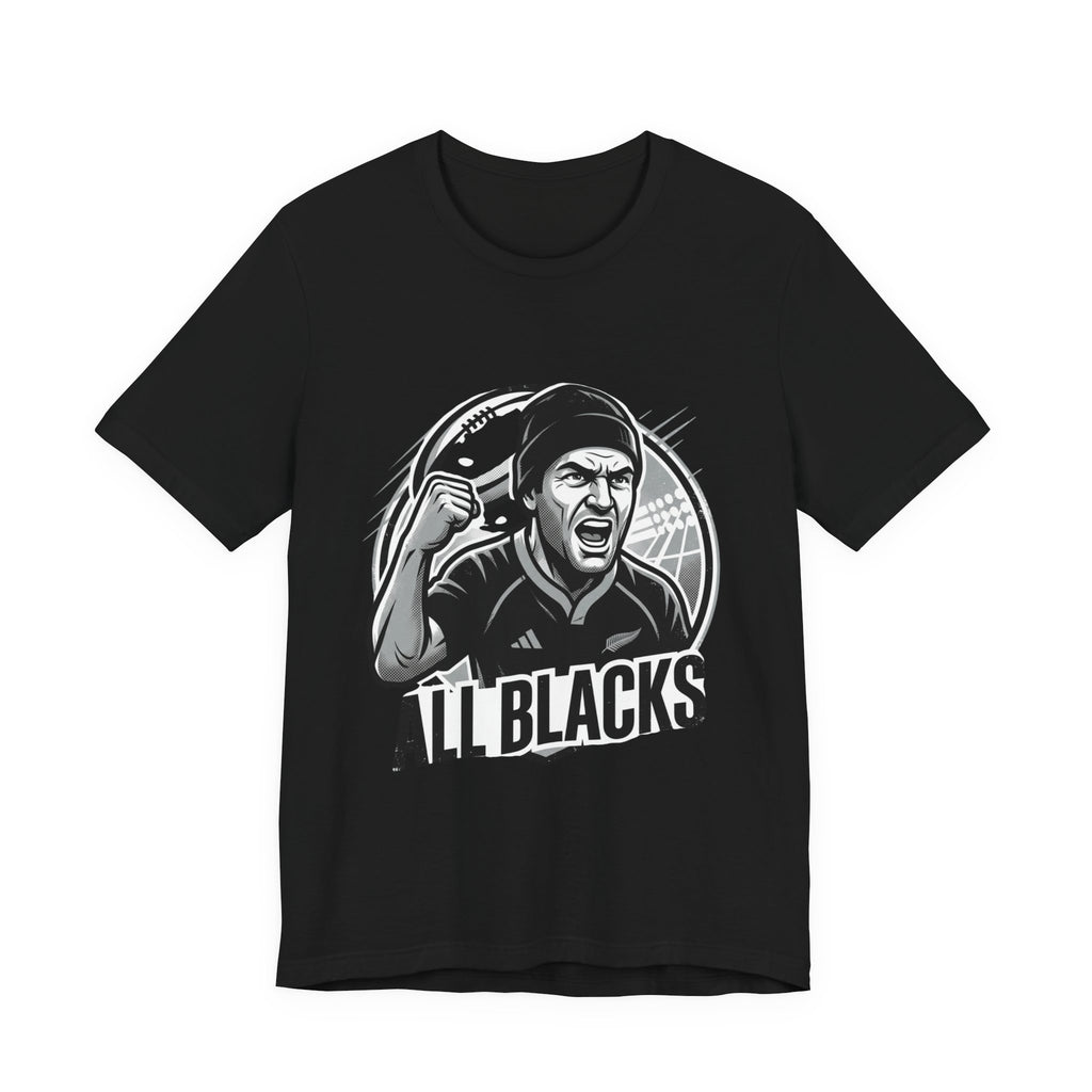All Blacks Rugby T-Shirt — Men’s Fan Tee with Chant Graphic