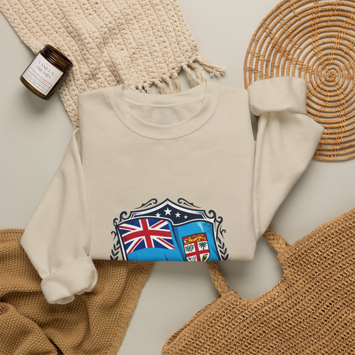 Fiji Crest Crewneck Sweatshirt – 'Noble Banner Blue' Heritage Pullover