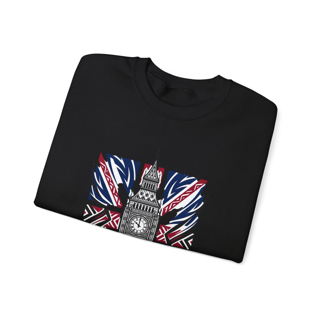 Big Ben Union Jack Sweatshirt - London Skyline British Flag Crewneck