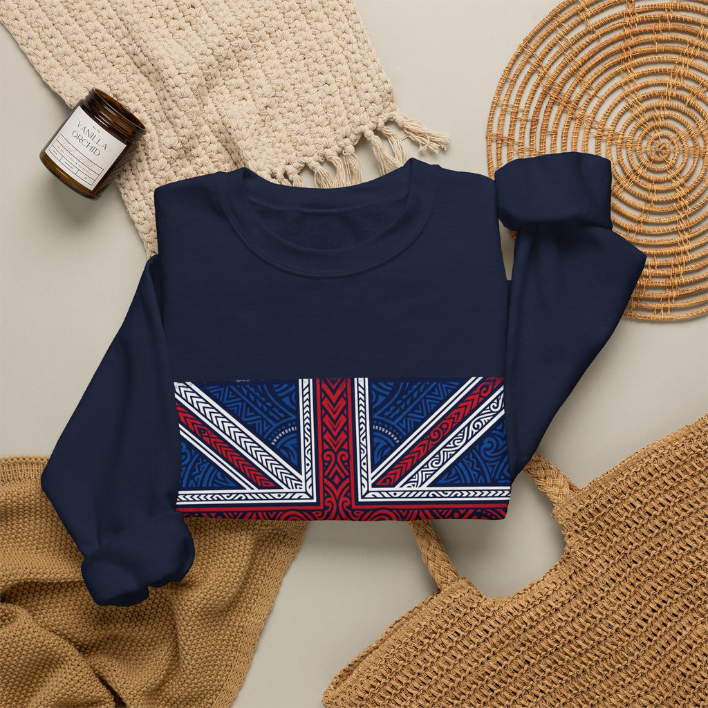 Union Jack Bandana Flag Sweatshirt — British Paisley Print Crewneck