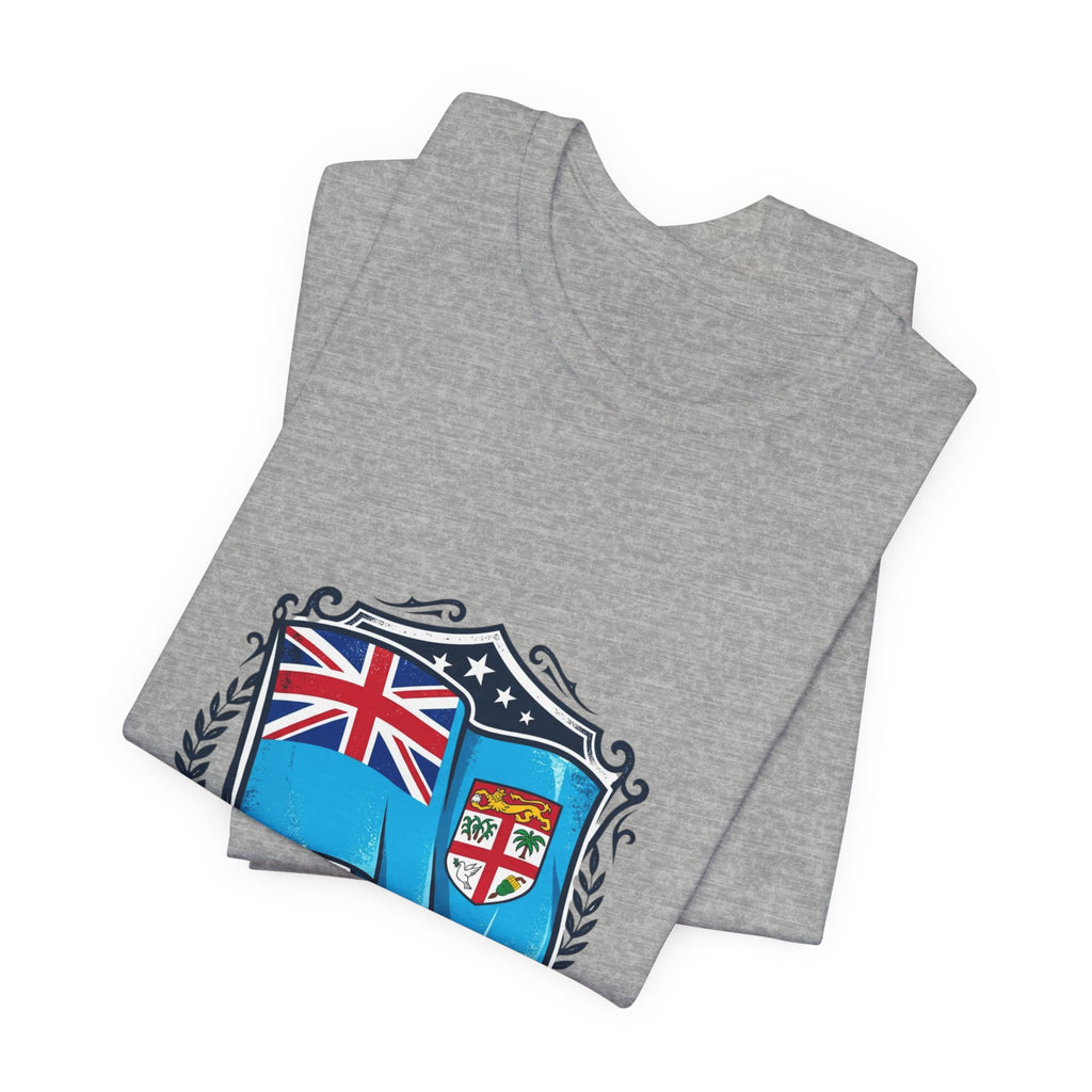 Fiji Noble Banner Blue T‑Shirt — Fiji Flag Crest Tee