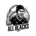 All Blacks Rugby Player Kiss-Cut Sticker — Fierce Fan Decal