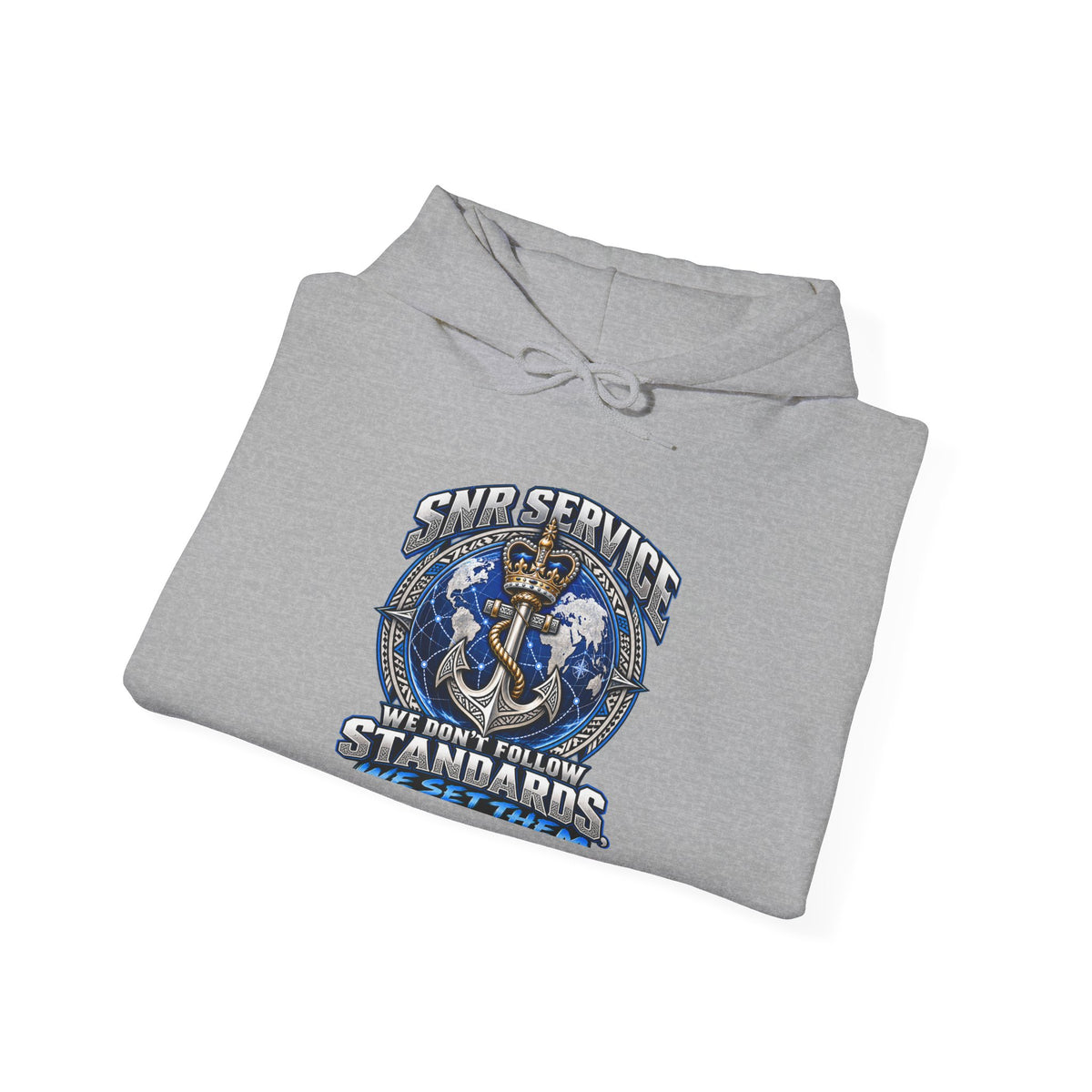 Anchor Compass Hoodie — “We Don’t Follow Standards” Nautical Graphic Sweatshirt