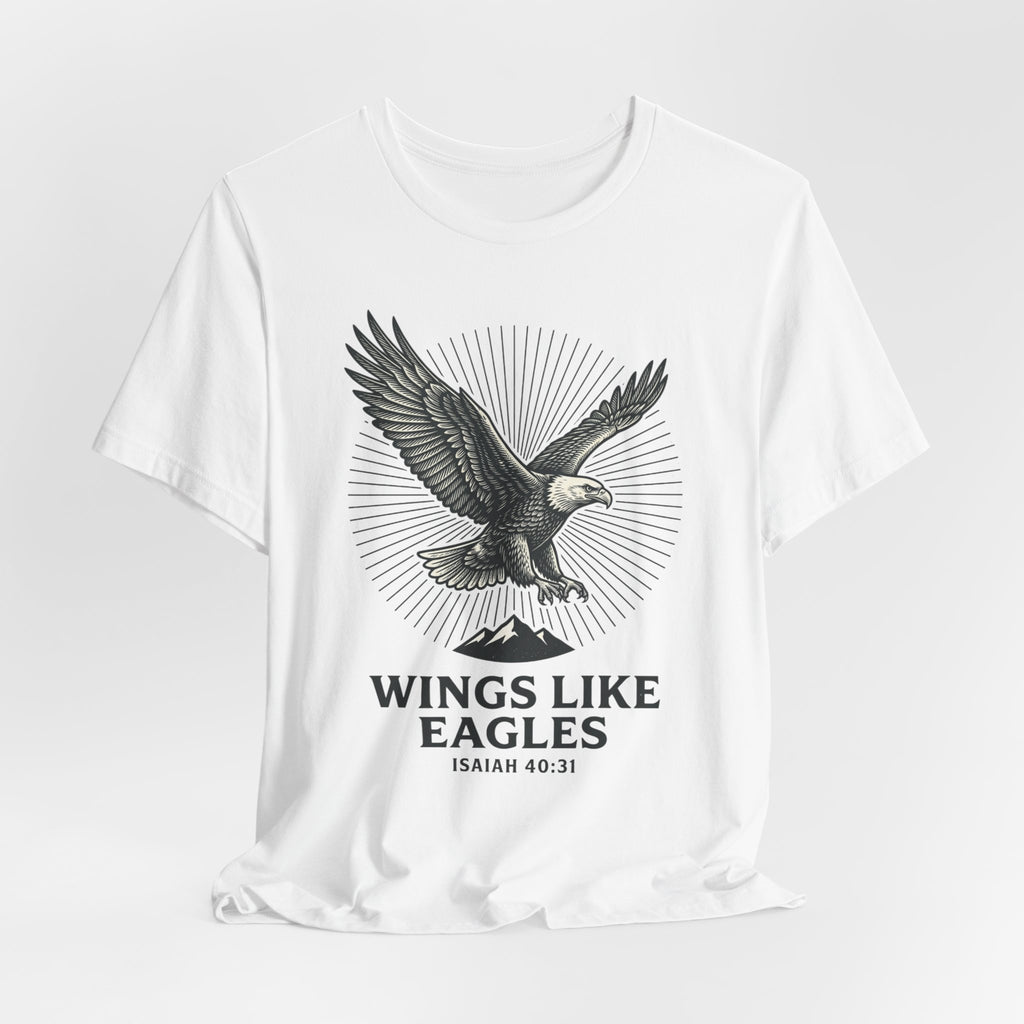 Wings Like Eagles T-Shirt | Christian Isaiah 40:31 Eagle Faith Tee