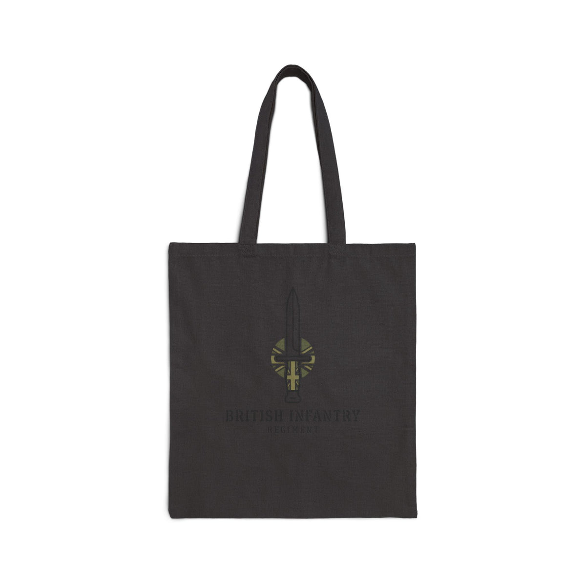 British Infantry Regiment Cotton Tote Bag - Military Emblem Canvas Shopper