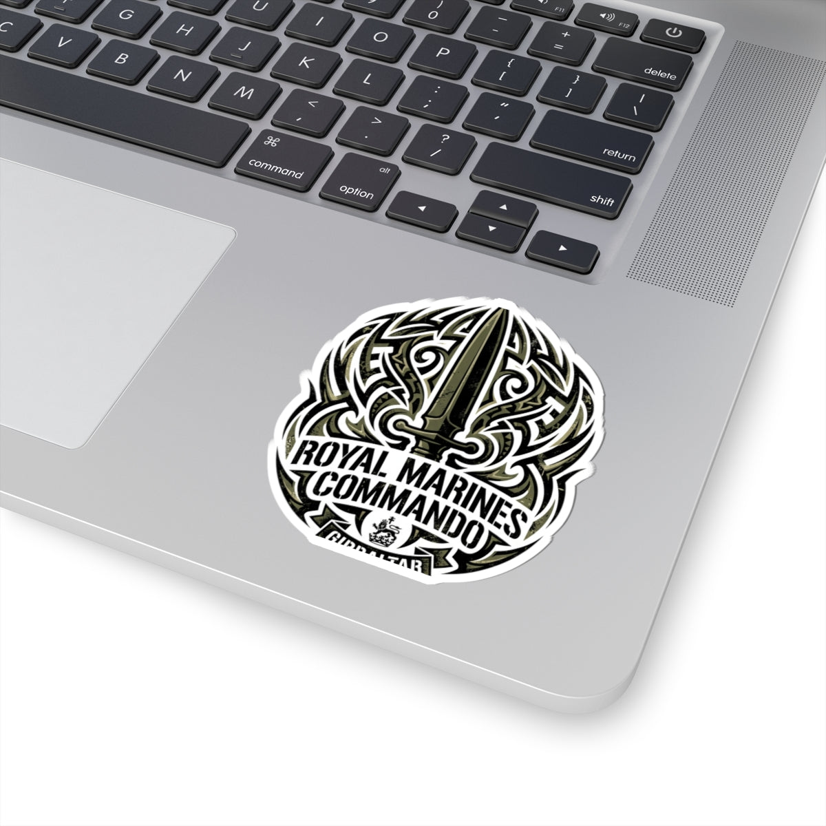 Royal Marines Commando Kiss-Cut Sticker — Tactical Sword Emblem (Gibraltar)