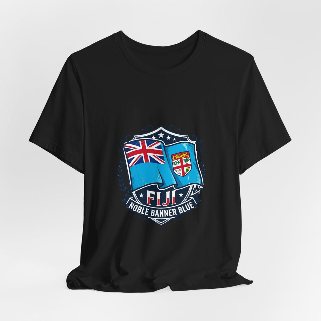 Fiji Noble Banner Blue T‑Shirt — Fiji Flag Crest Tee