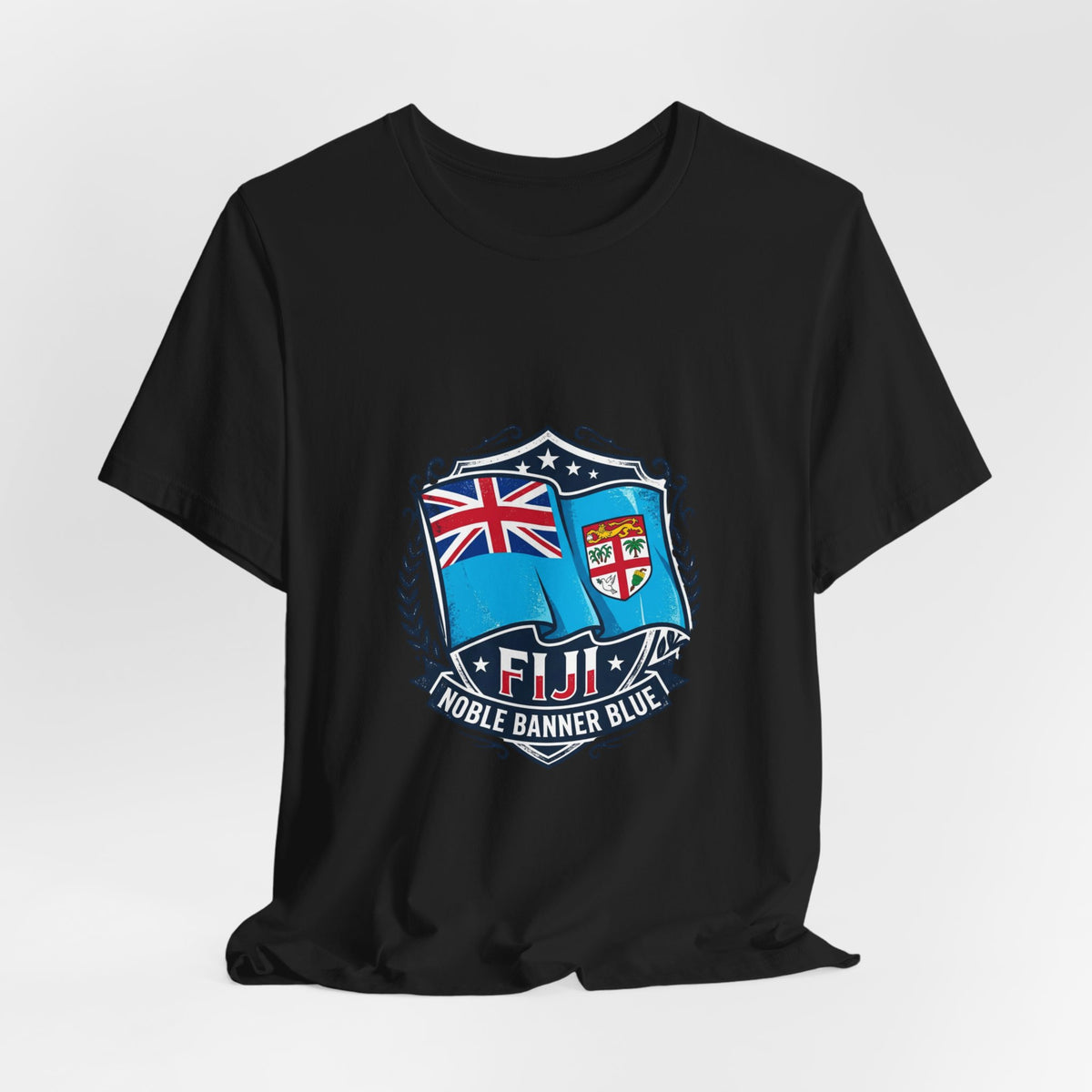 Fiji Noble Banner Blue T‑Shirt — Fiji Flag Crest Tee
