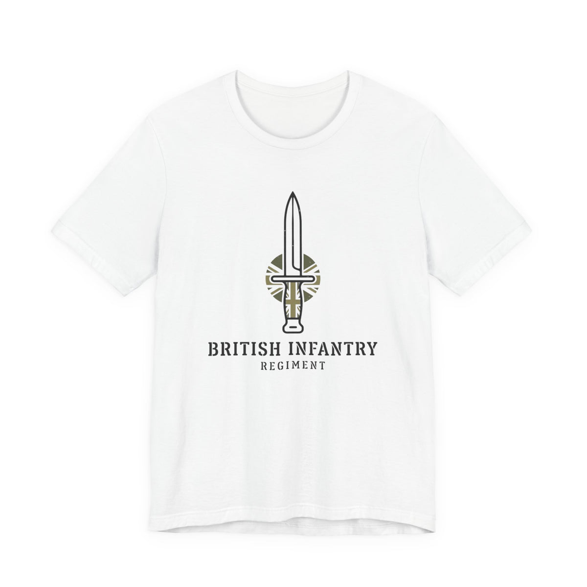 British Infantry Regiment Tee — Military Emblem Short Sleeve Shirt